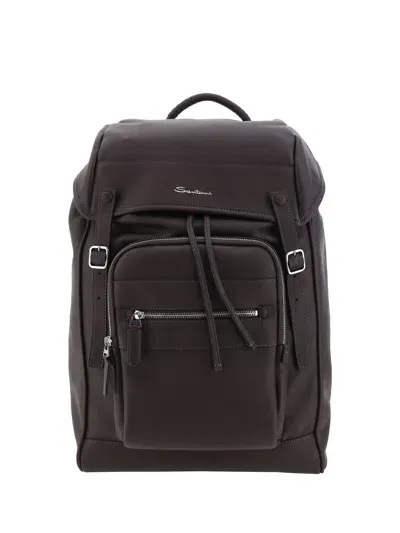 Santoni Backpack In Brown