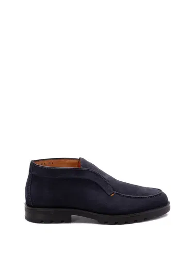 Santoni `rock` Slip-on Loafers In Blue