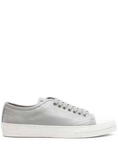 Scarosso Ambrogio Leather Sneakers In Grey