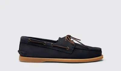 Scarosso Morgan Blue Nubuck - Man Boat Shoes Blue In Blue - Nubuck