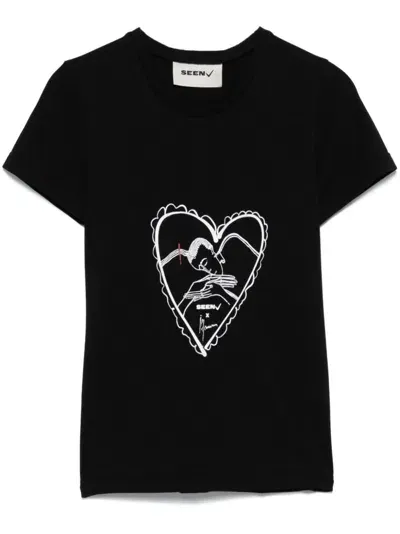 Seen Users X Ilfoveanu Love Baby T-shirt In 黑色