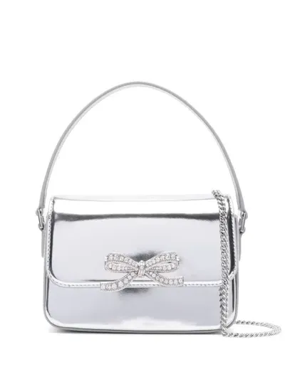 Self-portrait Silver Leather Micro Bag In Metallic