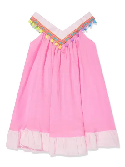 Seliniaction Kids' Beaded-trim Dress In Pink