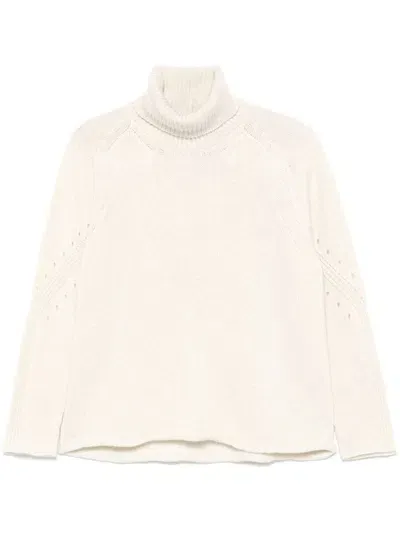 Semicouture Turtleneck Sweater In White