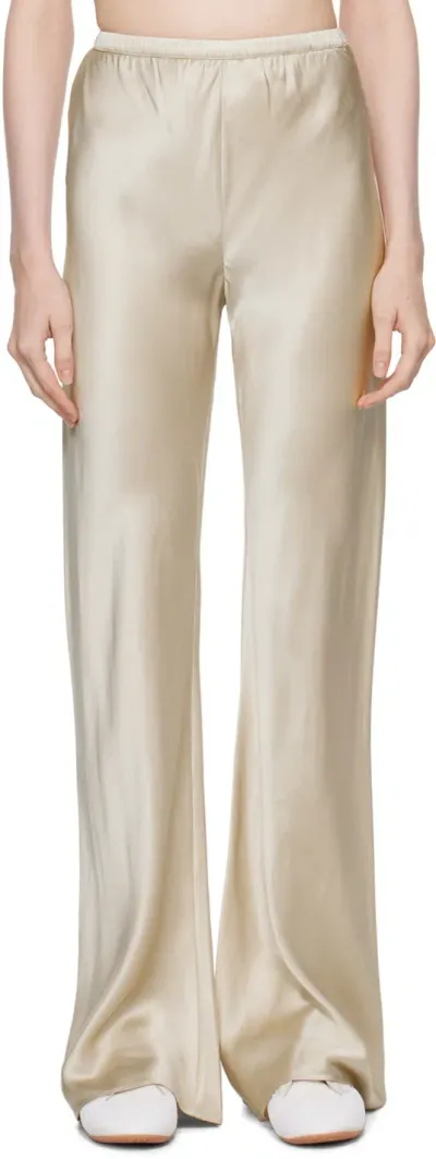 Silk Laundry Biege Bias-cut Lounge Pants In Hazelnut