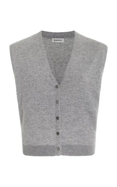 Simkhai Rozzi Knit Cashmere Vest In Grey