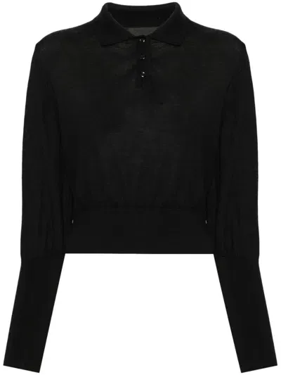 Simone Rocha Polo Sweater In Black