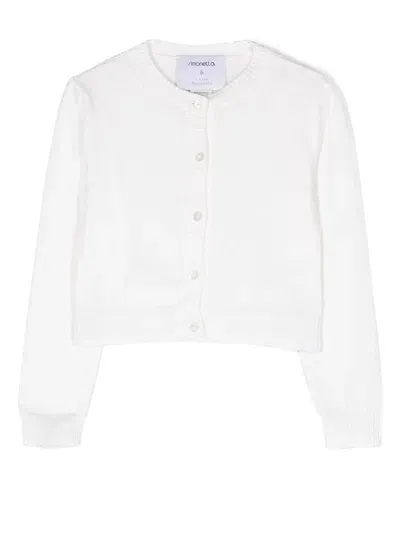 Simonetta Kids' Fine Knit Buttoned Cardigan In White