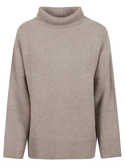 Soft Goat Cashmere High-neck Jumper In Grey