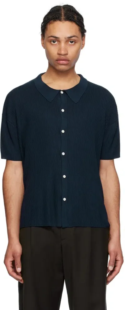 Soulland Navy Ciel Polo In Blue