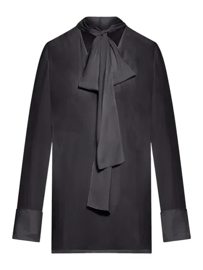 Sportmax Slim Fit Silk Shirt In Black