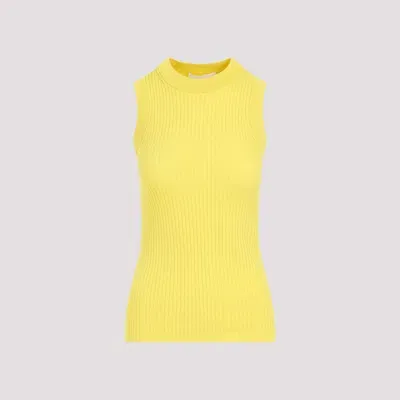 Sportmax Toledo Ribbed Top In Yellow