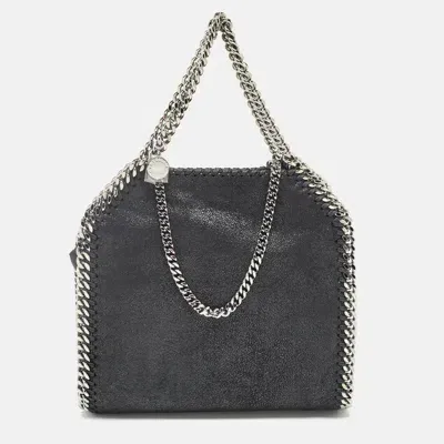 Pre-owned Stella Mccartney Black Faux Suede Mini Falabella Tote