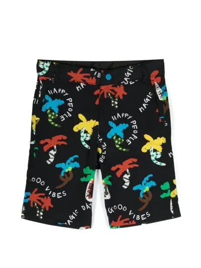 Stella Mccartney Kids' Graphic-print Chino Shorts In Black,multi