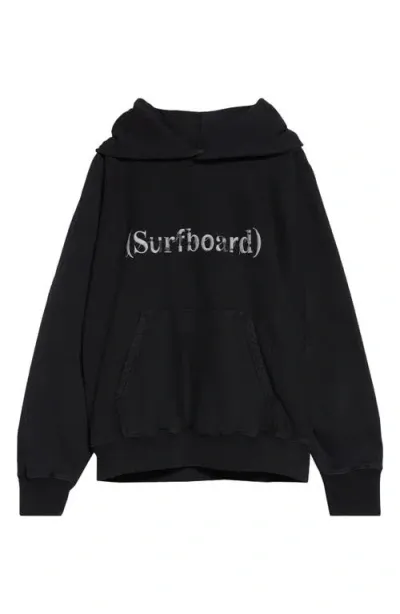 Stockholm Surfboard Club Logo Embroidered Organic Cotton Hoodie In Black