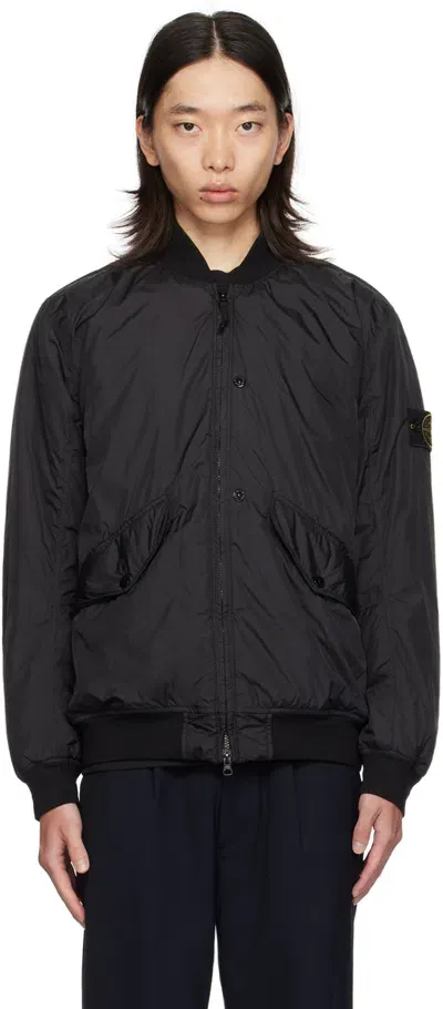 Stone Island Black Wind-resistant Bomber Jacket In V0029 Black