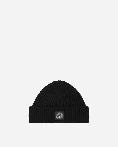 Stone Island Wool Beanie In Black