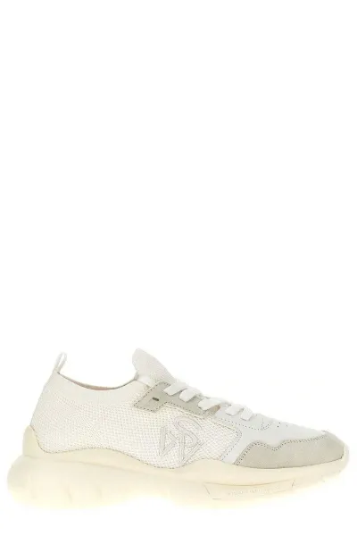 Stuart Weitzman 505 Mesh Lace-up Sneakers In White