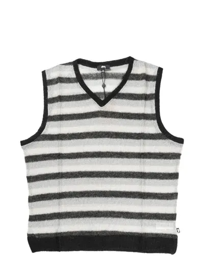 Stussy Striped Vest In Grey