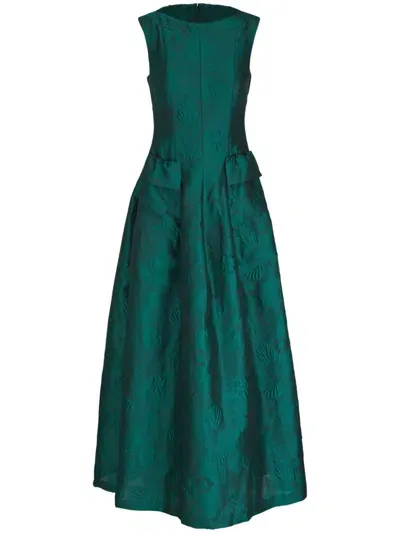 Talbot Runhof Sleeveless Dress In Green