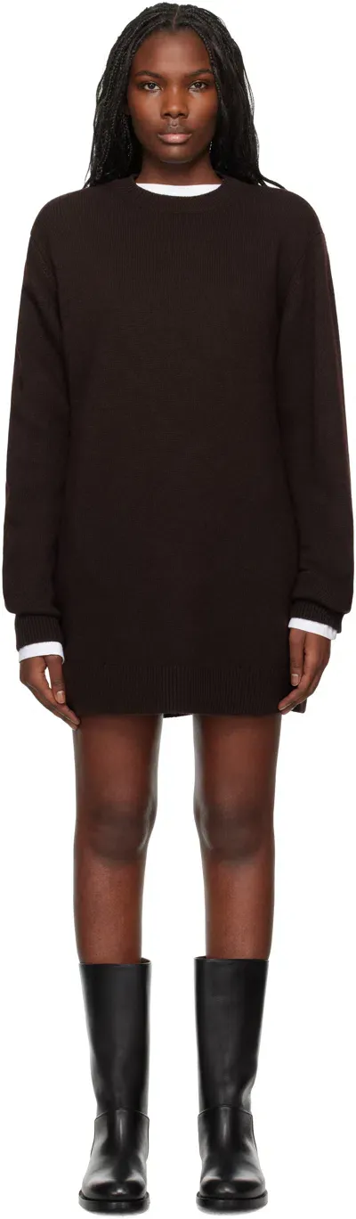 The Frankie Shop Brown Maxime Knit Sweater Minidress