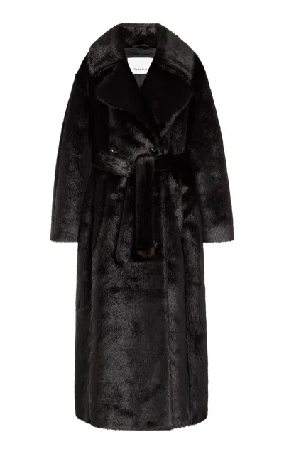 The Frankie Shop Joni Faux Fur Coat In Brown