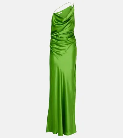 The Sei One Shoulder Cowl Dress In Green