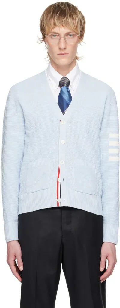 Thom Browne Blue 4-bar Cardigan In 480 Light Blue