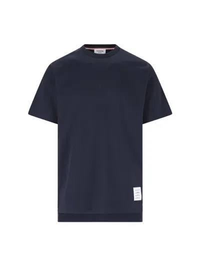 Thom Browne Logo T-shirt In Navy