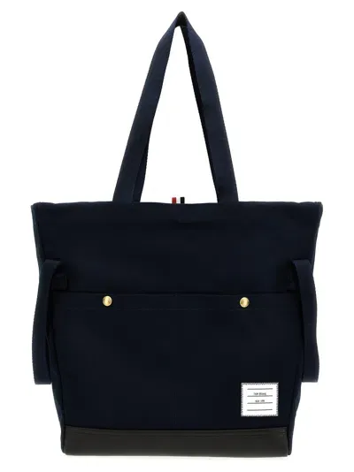 Thom Browne Snap Pocket Shopping Bag In Blue