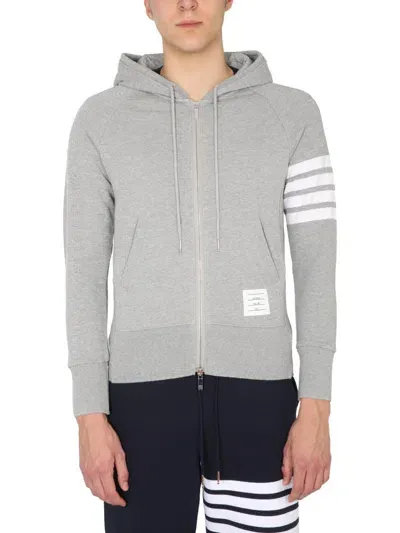 Thom Browne Zipper Hoodie In Grey