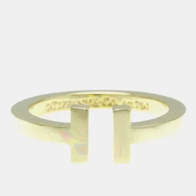 Pre-owned Tiffany & Co 18k Yellow Gold T Square Band Ring Eu 57