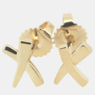 Pre-owned Tiffany & Co 18k Yellow Gold Yellow Gold Kiss Motif Earrings