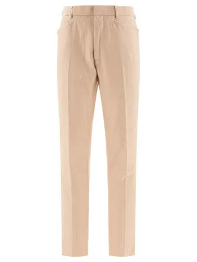 Tom Ford Corduroy Tailored Trousers In Neutrals