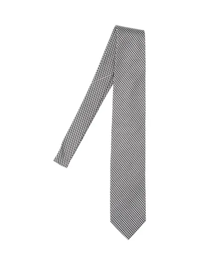 Tom Ford Jacquard Tie In Black  