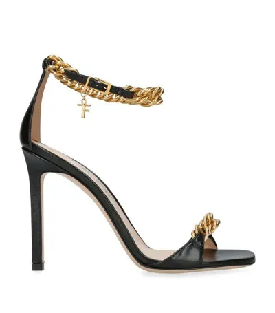 Tom Ford Zenith 105mm Chain-link Sandals In Black