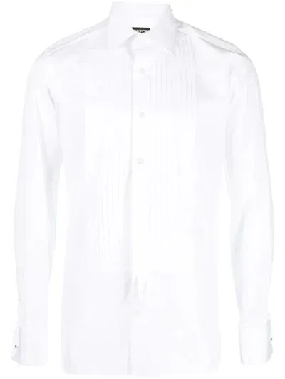 Tom Ford Shirt With Pleats In White