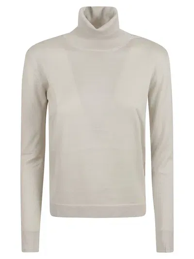 Tom Ford Turtleneck Sweater In Silver/white