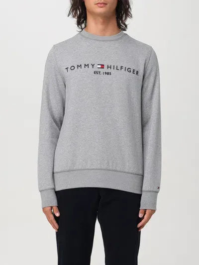 Tommy Hilfiger Tommy Logo Mens Sweatshirt In Medium Grey Heather