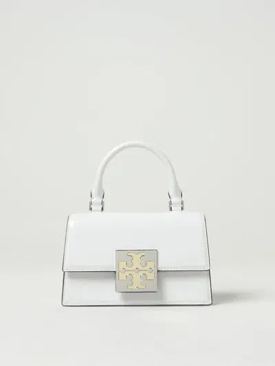 Tory Burch Bon Bon Brushed Leather Bag In White