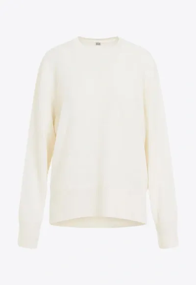 Totême Cashmere Crewneck Sweater In White