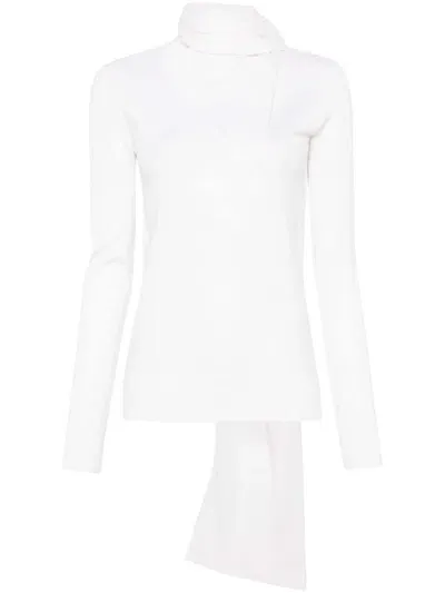 Totême Draped-scarf Sweater In White