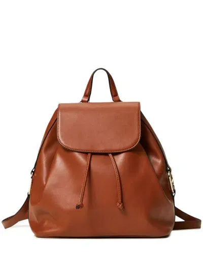 Twinset Logo-plaque Backpack In Brown