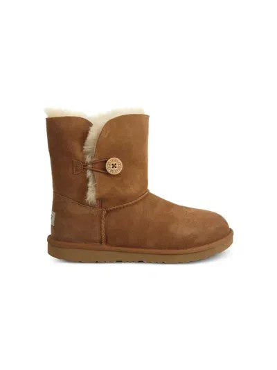 Ugg Kids' Bailey Button "chestnut" Boots In Brown