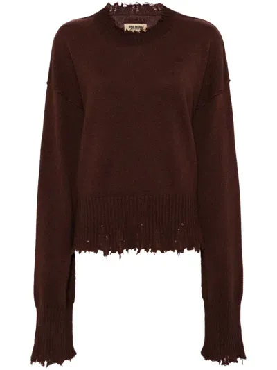 Uma Wang Long Sleeves Top In Brown