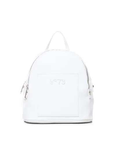 V73 Echo 73 Backpack With Embroidered Logo In White