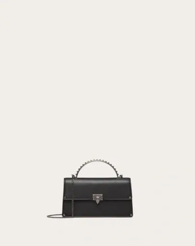 Valentino Garavani Rockstud Mini Handbag In Calfskin Woman Black Uni