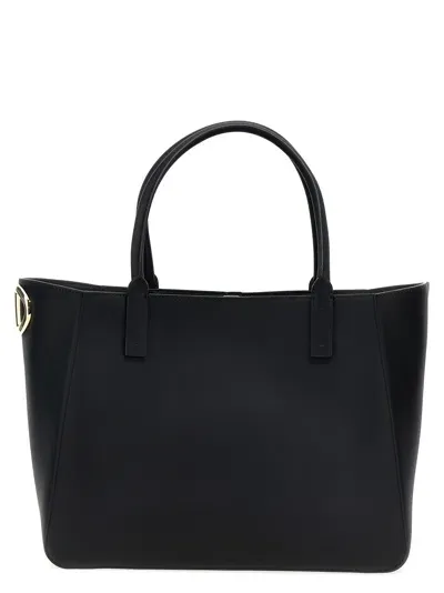 Valentino Garavani Vlogo Side Shopping Bag In Black