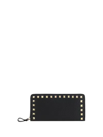 Valentino Garavani Women  Rockstud Flap French Wallet In Black