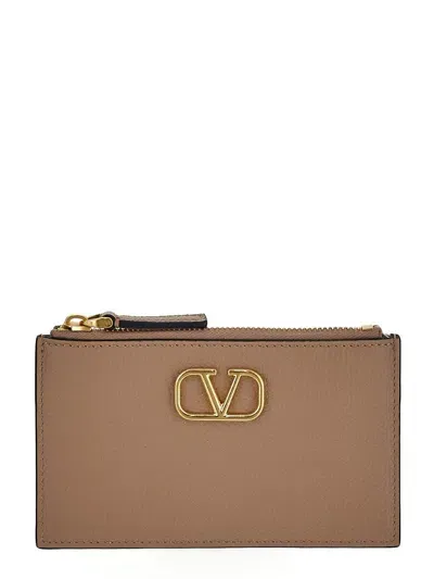 Valentino Garavani Logo Wallet In Brown